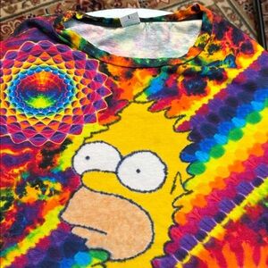 Homer Simpson Vibrant Tie-Dye print Graphic Tee